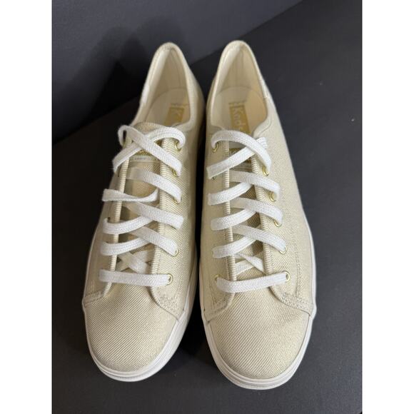 Keds Triple Kick Platform Sneakers Women’s 8.5 Cream Canvas Lace Up Shoes - Picture 5 of 7